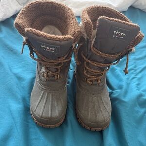 Cougar Storm Women's Brown and Gray Winter Rain Boots